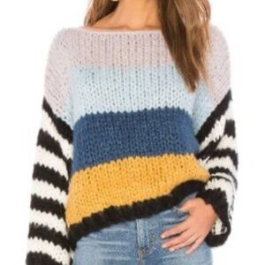 Blank NYC On Point Sweater Chunky Knit Colorblock Bold Stripe Oversized …
